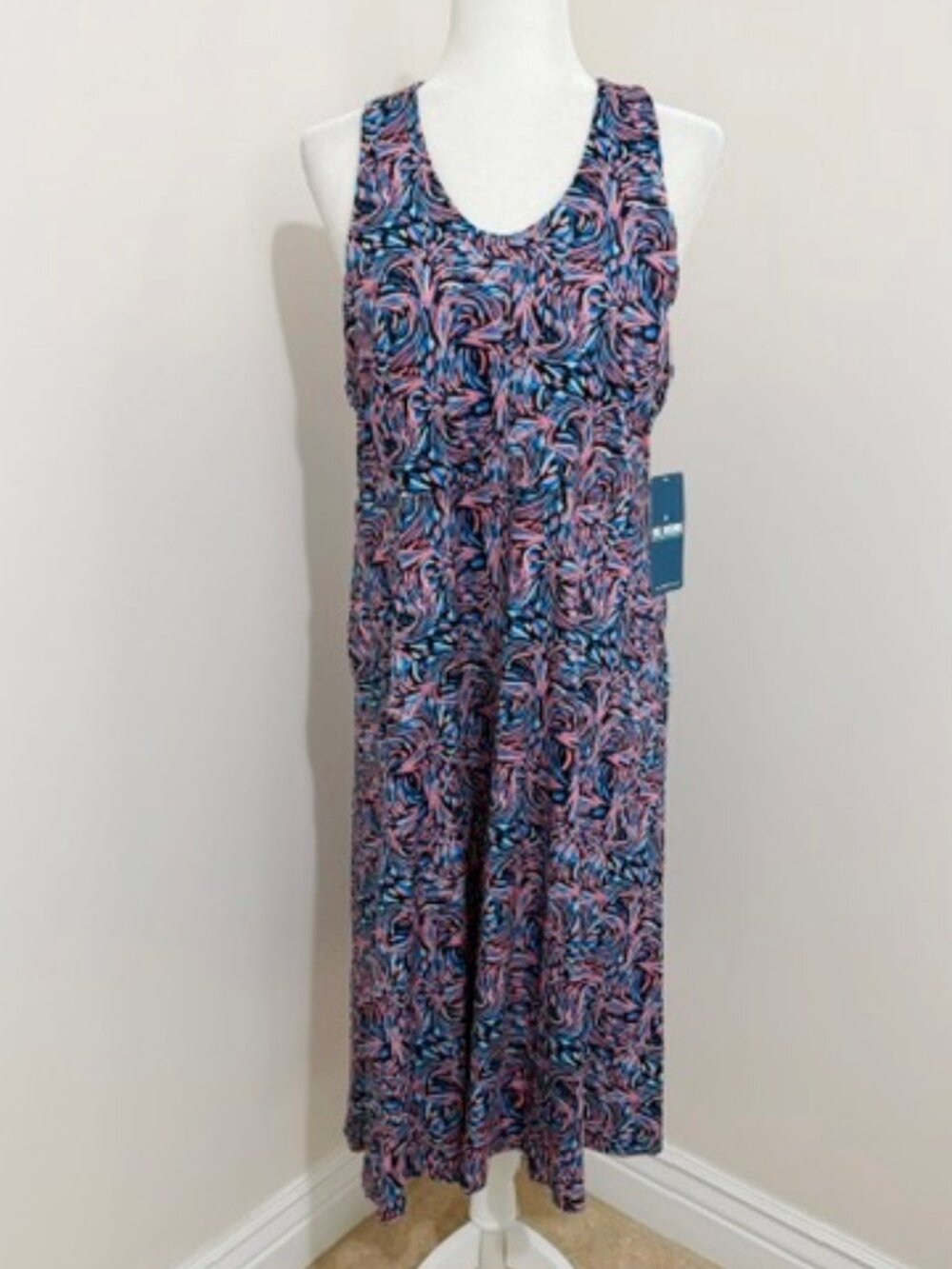 Reel Legends Sleeveless Halter Neck Midi Dress Tropical UPF 50 Quick Dry XL